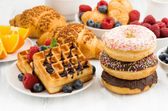 Fruit Croissant Doughnut Waffle Food Breakfast 4k Ultra HD Wallpaper
