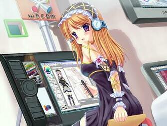 Tablets Anime Girls Oekaki Musume HD Wallpaper Of Manga