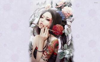 Artistic Geisha Wallpaper