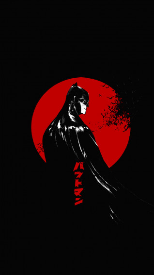 Batman Red Moon Dark Background HD 4k Wallpaper