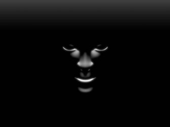Pure Black Background With Dark Face Wallpaper