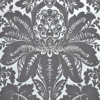Silver Cerata Damask Flock Vivo Prestigious