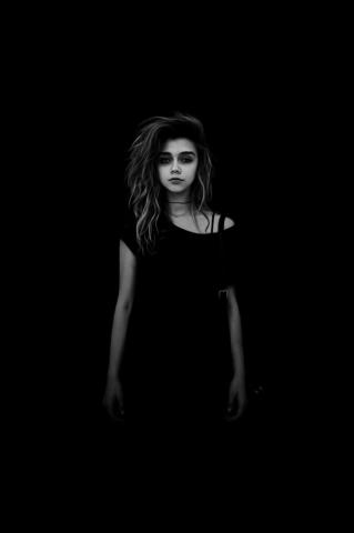 Amoled Woman Wallpaper Black And White Girl Portrait