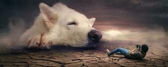 Fantasy Dog Man Desert Photograph Stock Photos