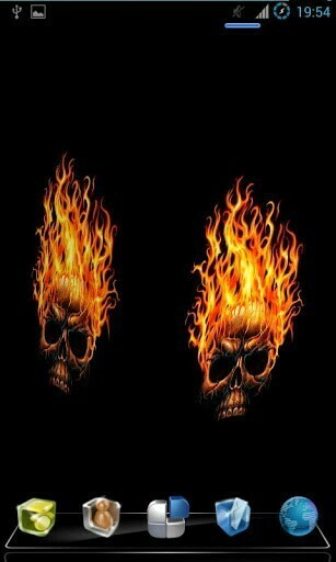Bigger Fire Skull Live Wallpaper For Android Screenshot