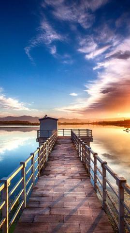 HD Bridge Water Sky Background Dslr Image Best