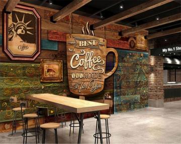 Beibehang Ultra High Definition Hand Painted Senior Retro Cafe