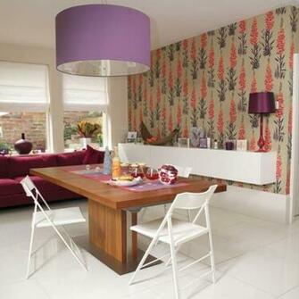 Modern Dining Room With Wallpaper Beautiful Homes