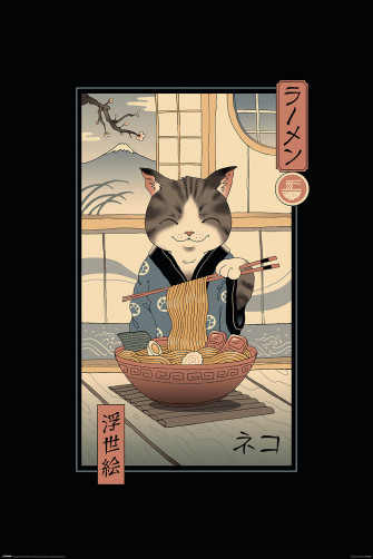 Neko Ramen Ukiyoe Vincent Trinidad Poster