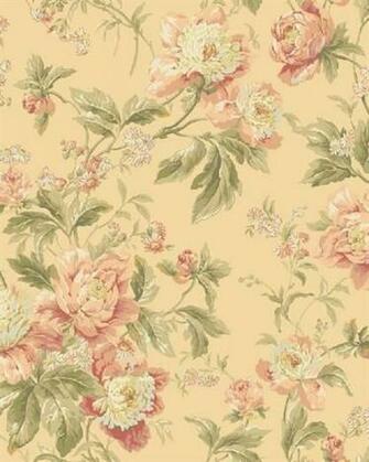 Waverly Classics Red And Yellow Forever Yours Floral Wallpaper