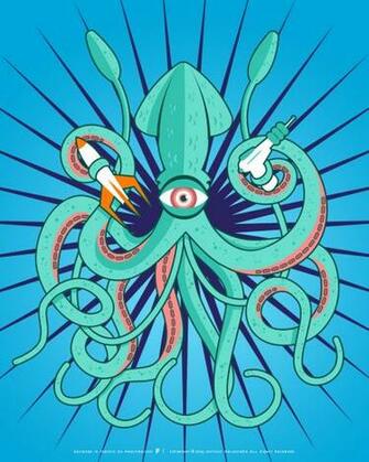 Giant Squid Attack By Fractma