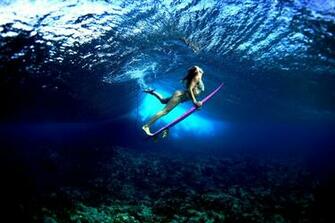 Board Ocean Girl Surf Surfing Bikini Sexy Babe Underwater Wallpaper