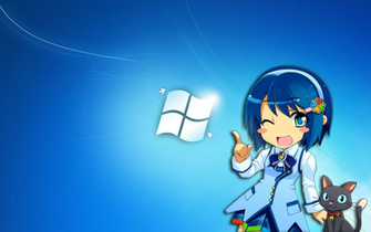 Fwallpaper Comwindows Anime Girl With Cat Wallpaper