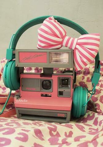 Bow Camera Cute Pink Polaroid Image On Favim