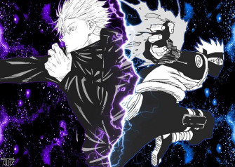 Hollow Purple And Chidori Gojo X Kakashi Jujustu Kaisen Naruto