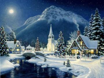 Christmas Village Background And Wallpaper