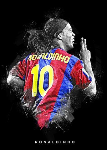 Ronaldinho Barcelona Iconic Art Football Illustration