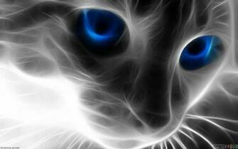 Abstract Cat With Blue Eyes Wallpaper Open Walls