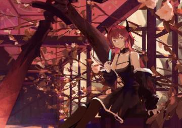 Wallpaper Anime Girls Surtr Arknights Redhead Horns 7ife