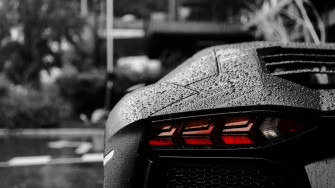 A Black And White Image Of Lamborghini Wallpaper