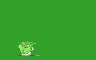 Star Wars Artwork Yoda Simple Background Green