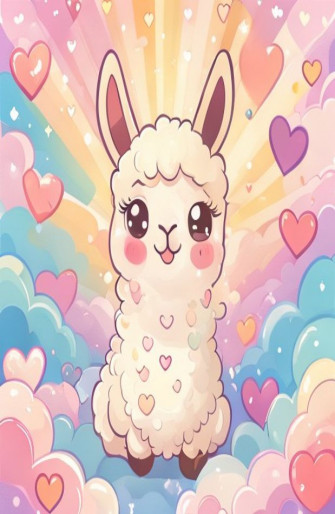Kawaii Llama Wallpaper