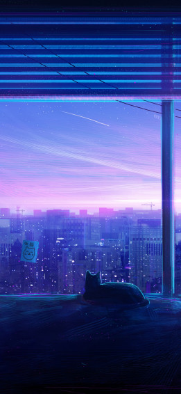 Cat At Window Digital Art Mobile Wallpaper HD Walls