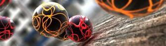 Cgi Digital Art 3d Multi Monitor Dual Screen Ball Sphere Wallpaper