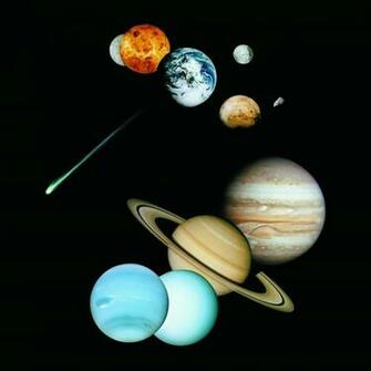 Nine Planets Solar System And Comets iPad iPhone HD Wallpaper