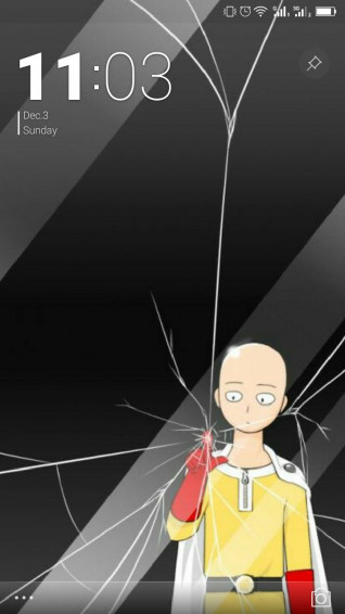 Display Got Cracked Yesterday So Set A New Lockscreen Saitama