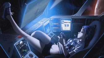 Space Gamer Girl Live Wallpaper Wallpaperwaifu