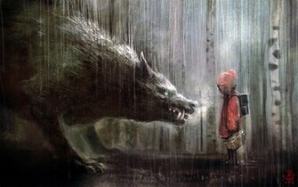 Fantasy Red Riding Hood Wallpaper