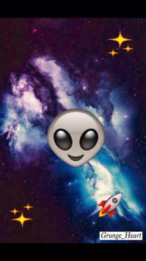 Alien Emoji Galaxy Patterns Wallpaper