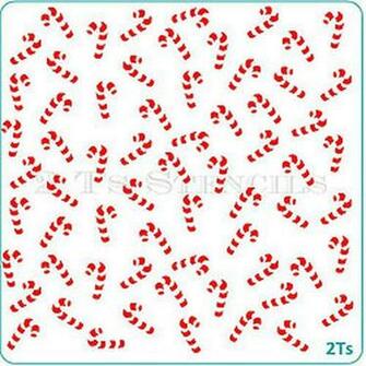 Candy Cane Stencil Sheer Celebrations