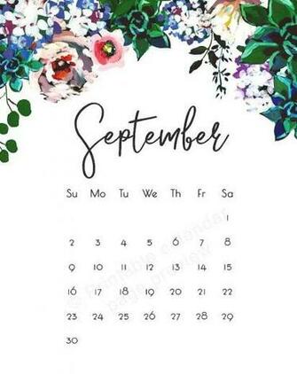 September Desktop Calendar Wallpaper HD Floral Design