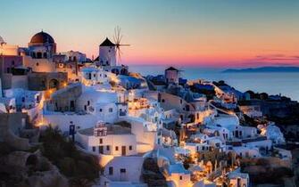 Santorini Sunset Cruis HD Wallpaper Background Image