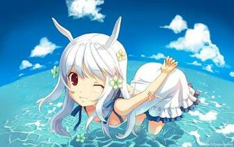 Anime Girl Under Blue Sky Wallpaper