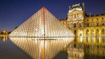 Wallpaper Paris France Museum Louvre Pyramid