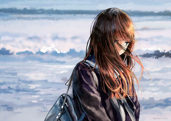 Anime Original Girl Brown Hair Long School Uniform Wallpaper