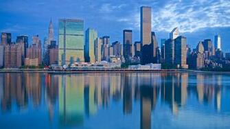 Wallpaper Usa New York Panorama River 4k Ultra