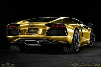 Wallpaper Gold Lamborghini Aventador