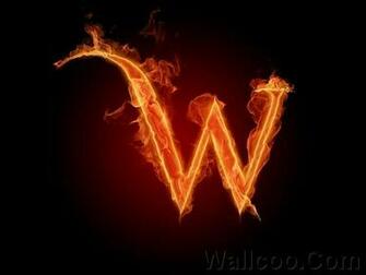 Letters And Numbers Burning Letter W Fire Font A Z