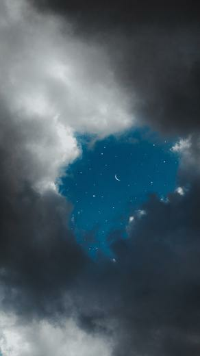 Night Sky At The Edge Of Ocean Paganism Haunting Image In
