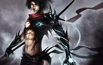 Warrior Abs Scar Bicolor Weapon Male Anime HD Wallpaper Background