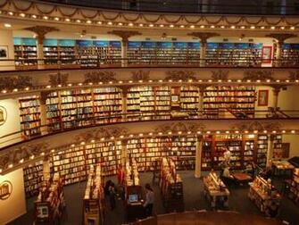 Room Library Books Interior Wallpaper