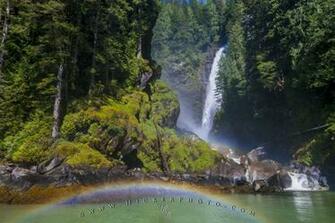 Wallpaper Background Rainbow Millard Creek Waterfall