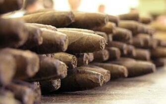 Caribbean Cigars Wallpaper Stock Photos