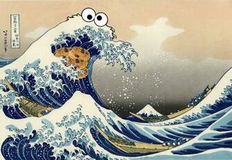 Traditional Japanese Painting Cookie Monster Wallpaper