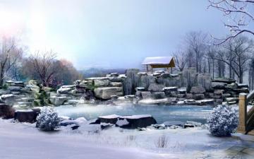 China In Winter Wallpaper Stock Photos