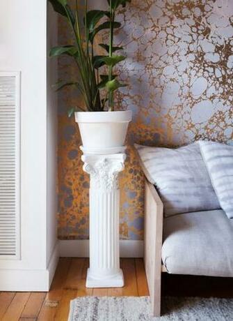 Marble Madness Calico Wallpaper Brooklyn Red Hook Apartment Living